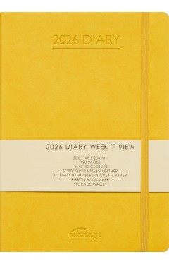 Ashridge PU A5 Week to View Diary 2026  Yellow